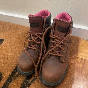 Wolverine Women’s Steel Toe Work Boots - Brown + Pink